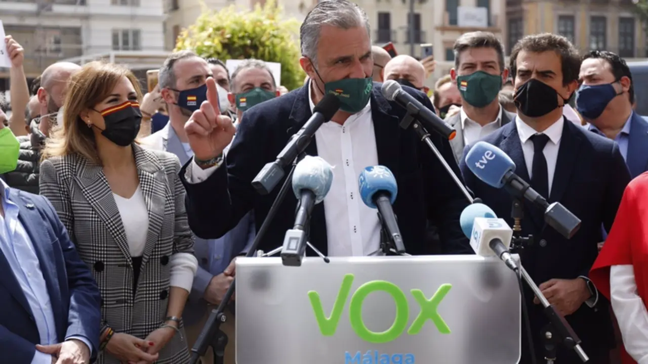  Javier Ortega Smith, secretario general de Vox, en rueda de prensa - &Aacute;LEX ZEA / EUROPA PRESS 