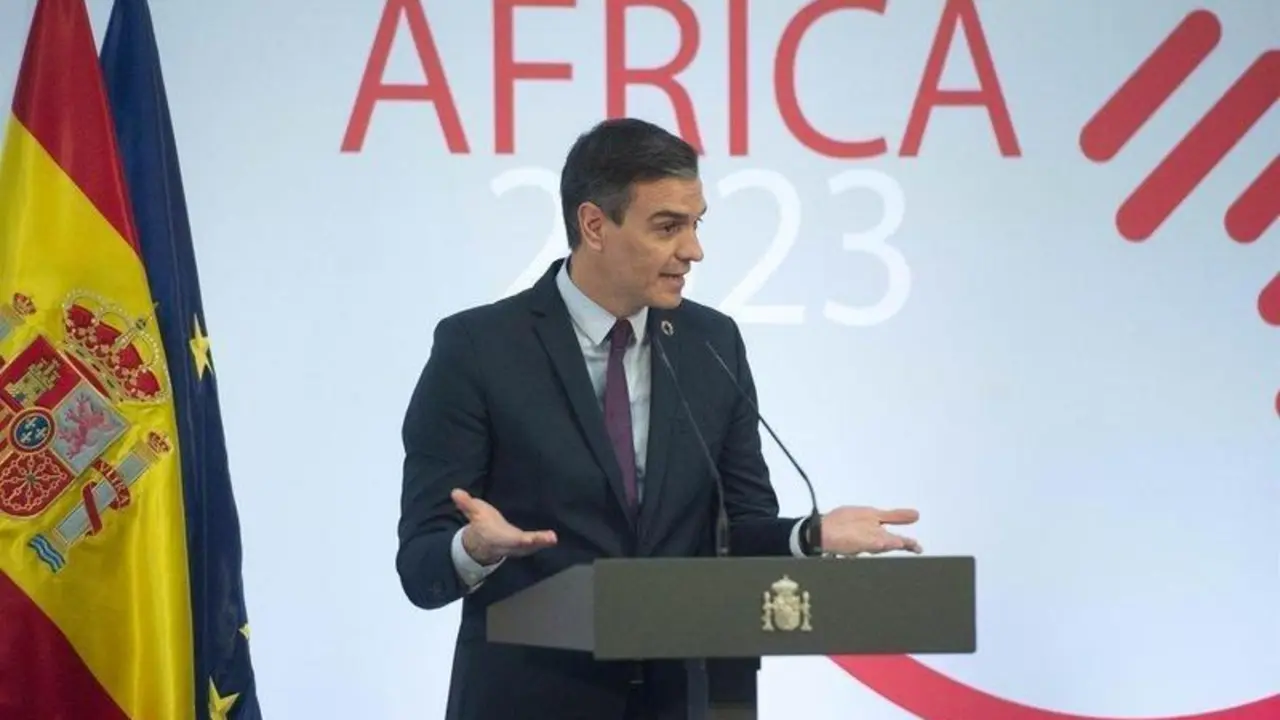  El Presidente del Gobierno, Pedro S&aacute;nchez, en la presentaci&oacute;n del proyecto 