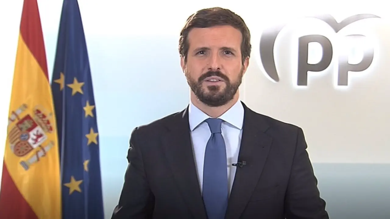  El presidente del PP, Pablo Casado, valora el mensaje de Navidad del Rey - EUROPA PRESS 