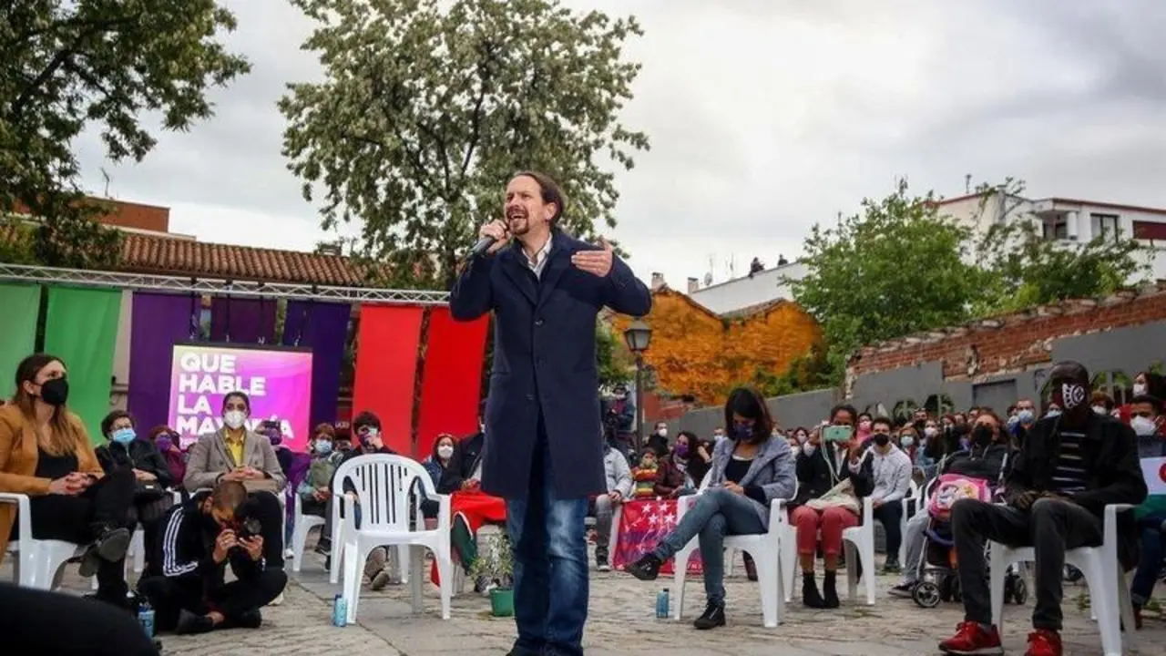  El candidato de Unidas Podemos a la Presidencia de la Comunidad, Pablo Iglesias - Ricardo Rubio - Europa Press 