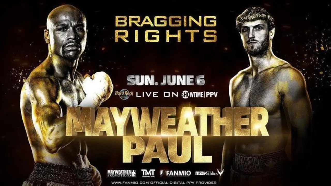  Cartel del combate entre Mayweather y Logan Paul 