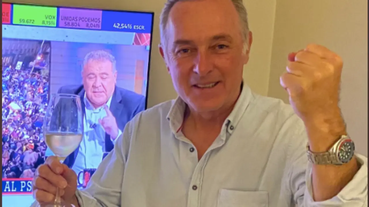  Jose Manuel Soto celebrando el resultado electoral de Madrid, v&iacute;a twitter: @JOSEMANUELSOTO1 