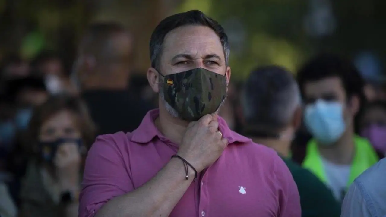  Santiago Abascal este domingo en un acto en Sevilla. EP 