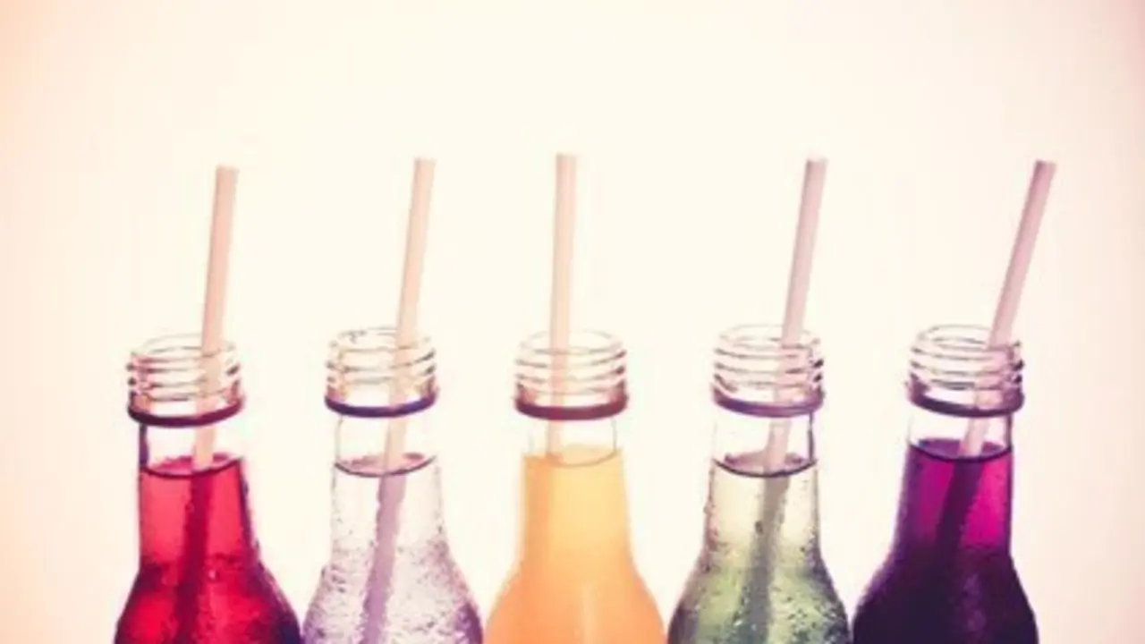 close up  the cool colorful drink  in vintage style