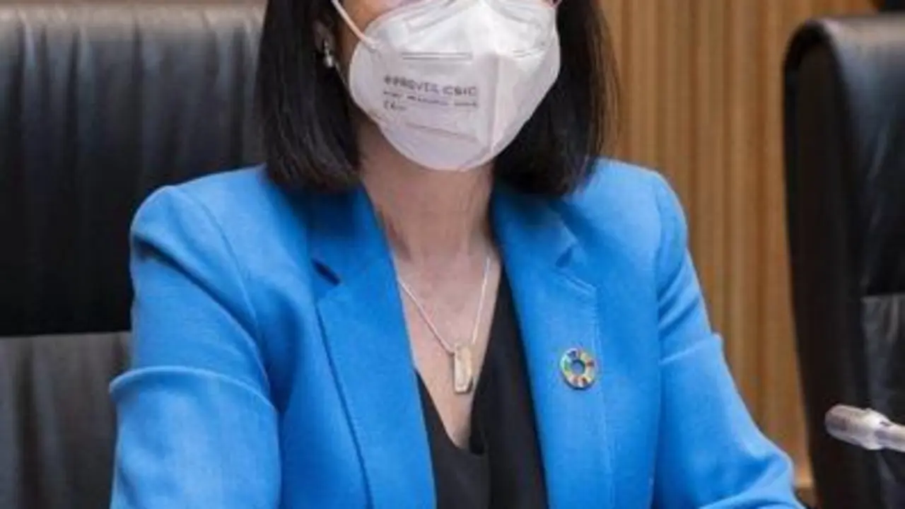  La ministra de Sanidad, Carolina Darias, a su llegada a la Comisi&oacute;n Mixta para el Estudio de los Problemas de las Adicciones, a 29 de junio de 2021, en el Congreso de los Diputados, Madrid 