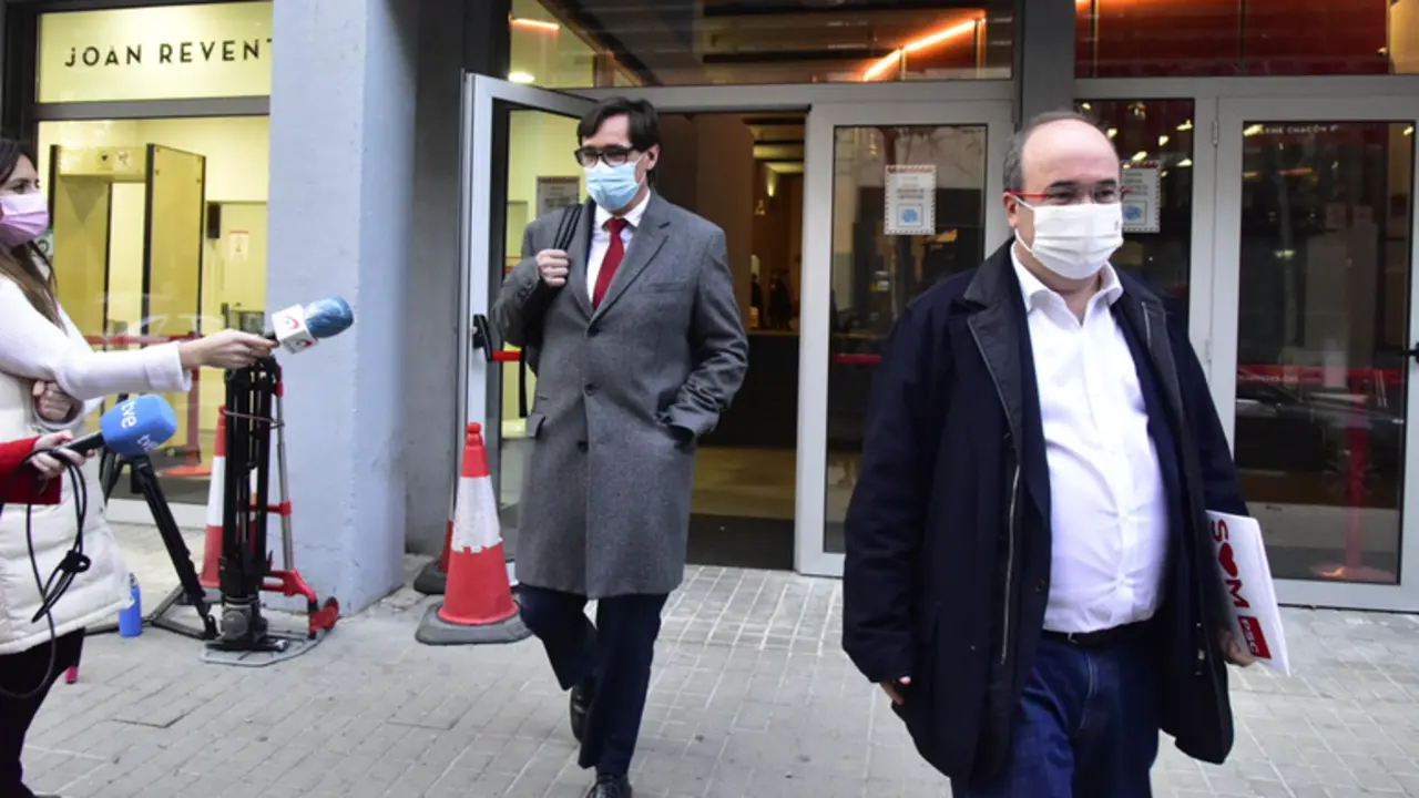  Archivo - Salvador Illa Y Miquel Iceta salen de la sede del PSC Catalunya. FOTO DE ARCHIVO. - David Oller - Europa Press - Archivo 