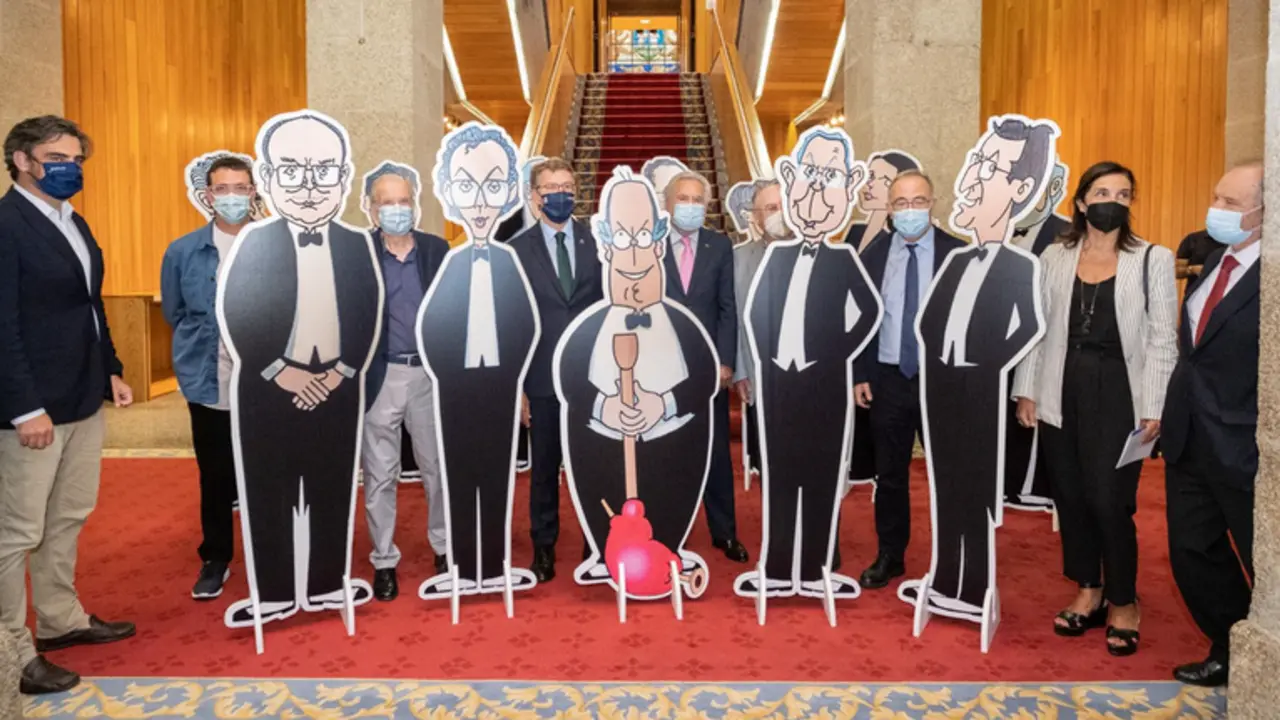  Inauguraci&oacute;n da exposici&oacute;n 40 anos de autonom&iacute;a de Galicia nas caricaturas de Siro L&oacute;pez. . Parlamento de Galicia, 10/09/21. - DAVID CABEZ&Oacute;N @ XUNTA DE GALICIA 