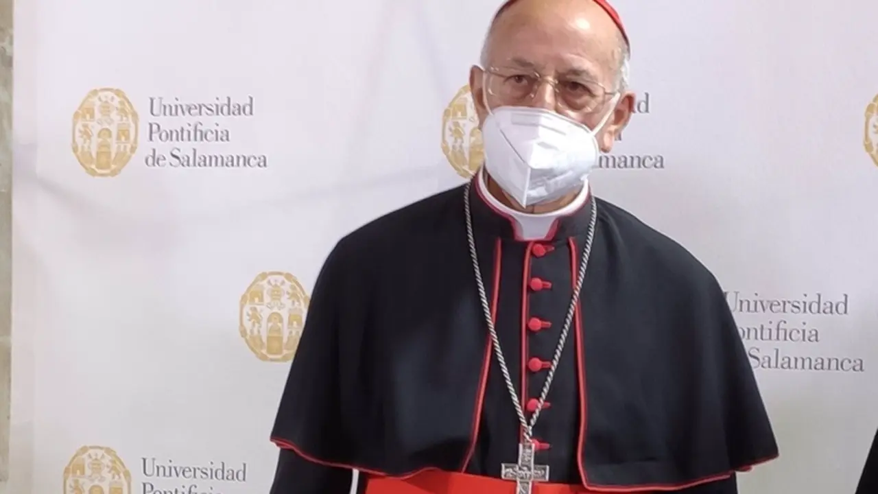  Ricardo Bl&aacute;zquez antes de atender a los medios en la UPSA. - EUROPA PRESS 