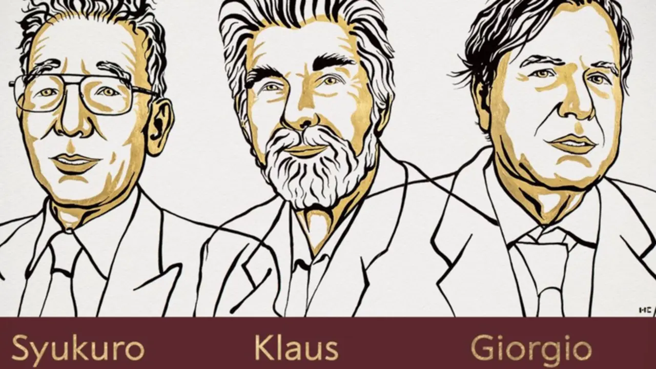 <p> Galardonados con el Nobel de F&iacute;sica 2021 - NOBEL PRIZE.ORG </p>