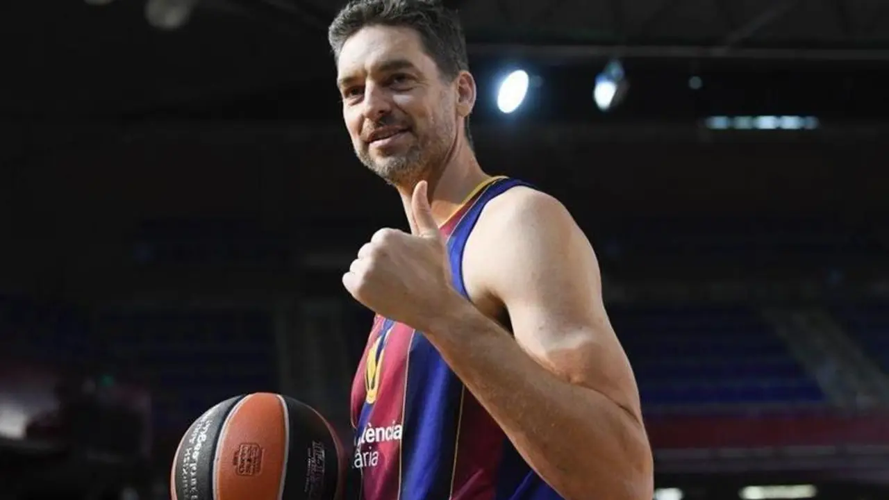 <p> Pau Gasol en la presentaci&oacute;n de su vuelta al Barcelona </p>
