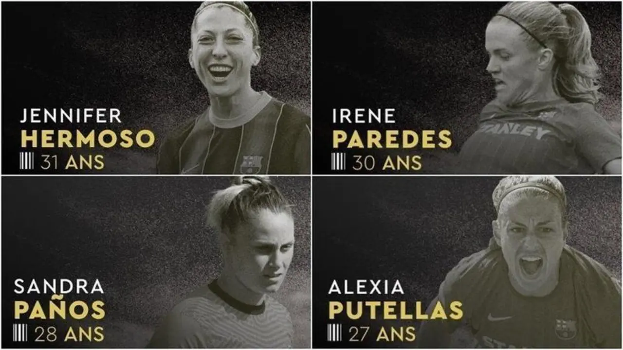 <p> Las 4 nominadas espa&ntilde;olas al Balon de Oro femenino 2021 </p>