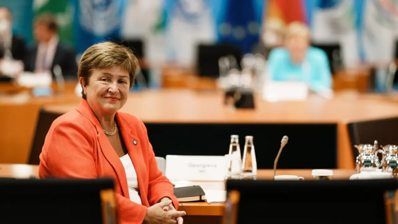 <p> Archivo - 26 August 2021, Berlin: Kristalina Georgieva, Head of the International Monetary Fund - Clemens BilanPool/EPA POOL/dpa - Archivo </p>