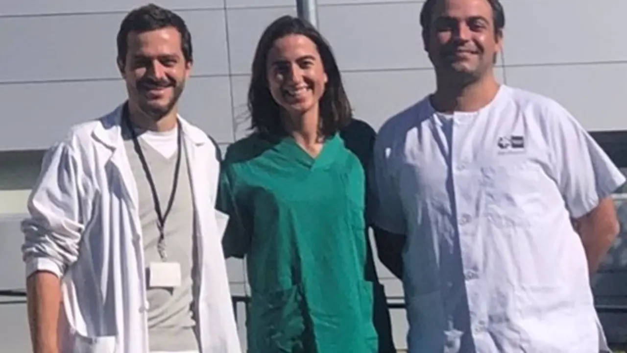 <p> Raquel Morillo junto a Jos&eacute; Luis L&oacute;pez-Send&oacute;n Moreno (izq.) y Sebasti&aacute;n Garc&iacute;a Madrona (dcha.) - CIBER </p>