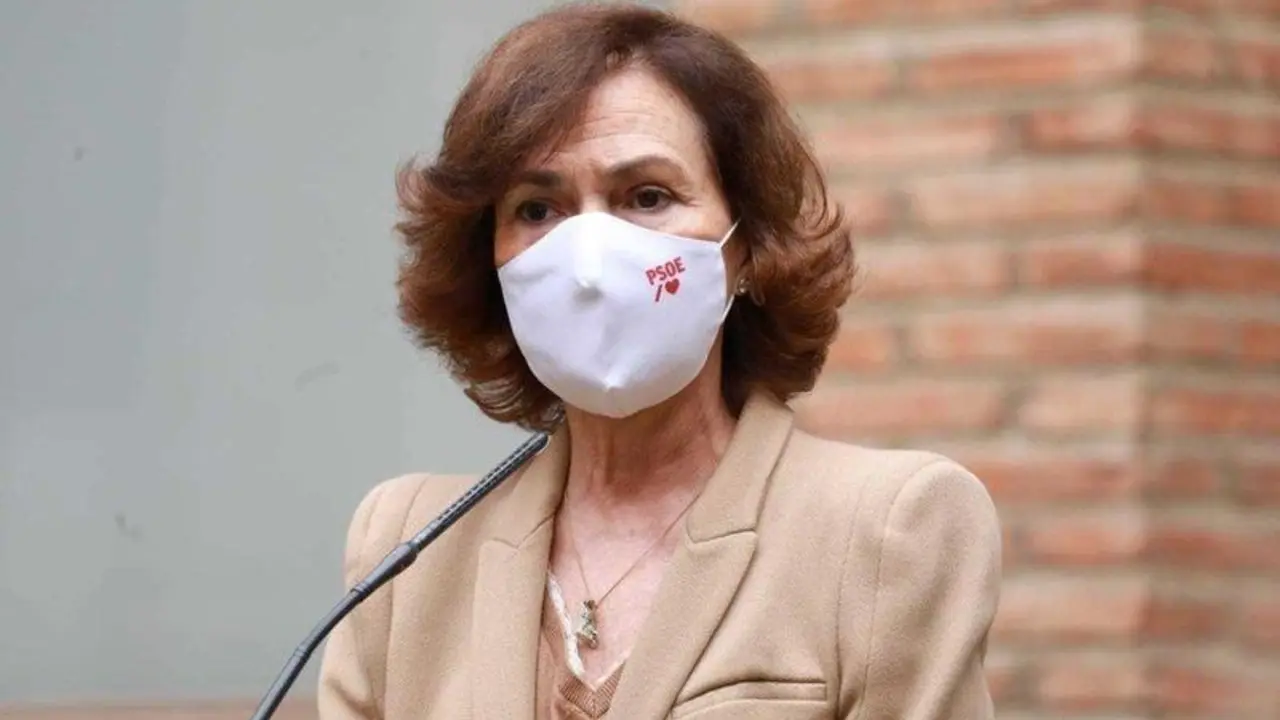 <p> La vicepresidenta primera del Gobierno y ministra de Presidencia, Relaciones con las Cortes y Memoria Democr&aacute;tica, Carmen Calvo. // Twitter </p>