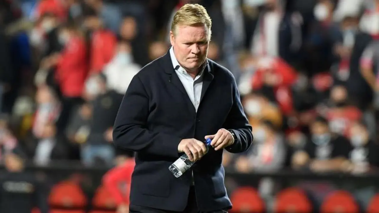 <p> Koeman ante el Rayo Vayecano </p>