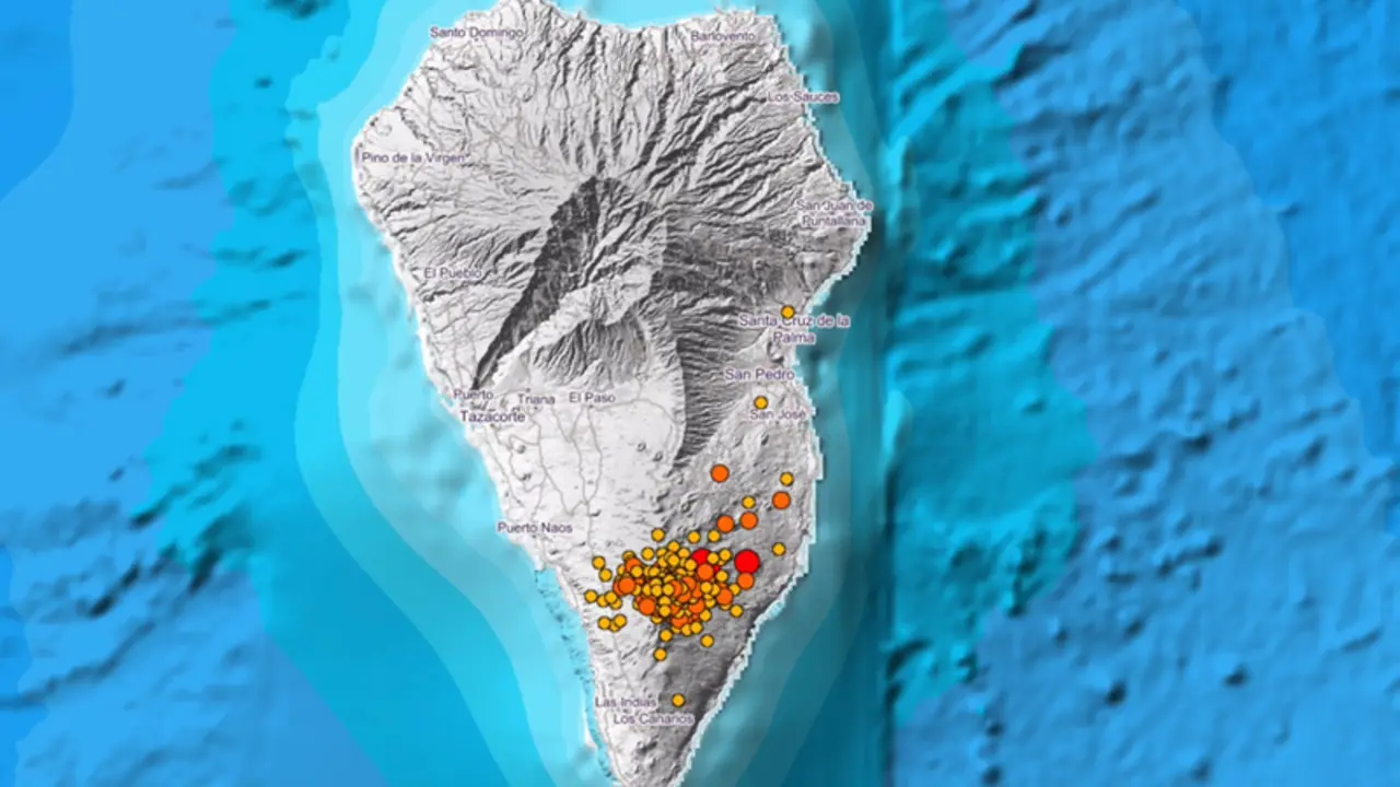 <p> Actividad s&iacute;smica al sur de La Palma - IGN </p>