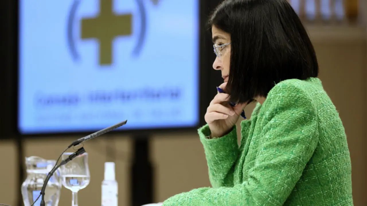<p> La ministra de Sanidad, Carolina Darias, comparece en rueda de prensa para informar de los asuntos tratados en el Consejo Interterritorial del Sistema Nacional de Salud, en el Ministerio de Sanidad, a 4 de noviembre de 2021, en Madrid (Espa&ntilde;a). - EUROPA PRESS/E. Parra. POOL - Europa Press </p>