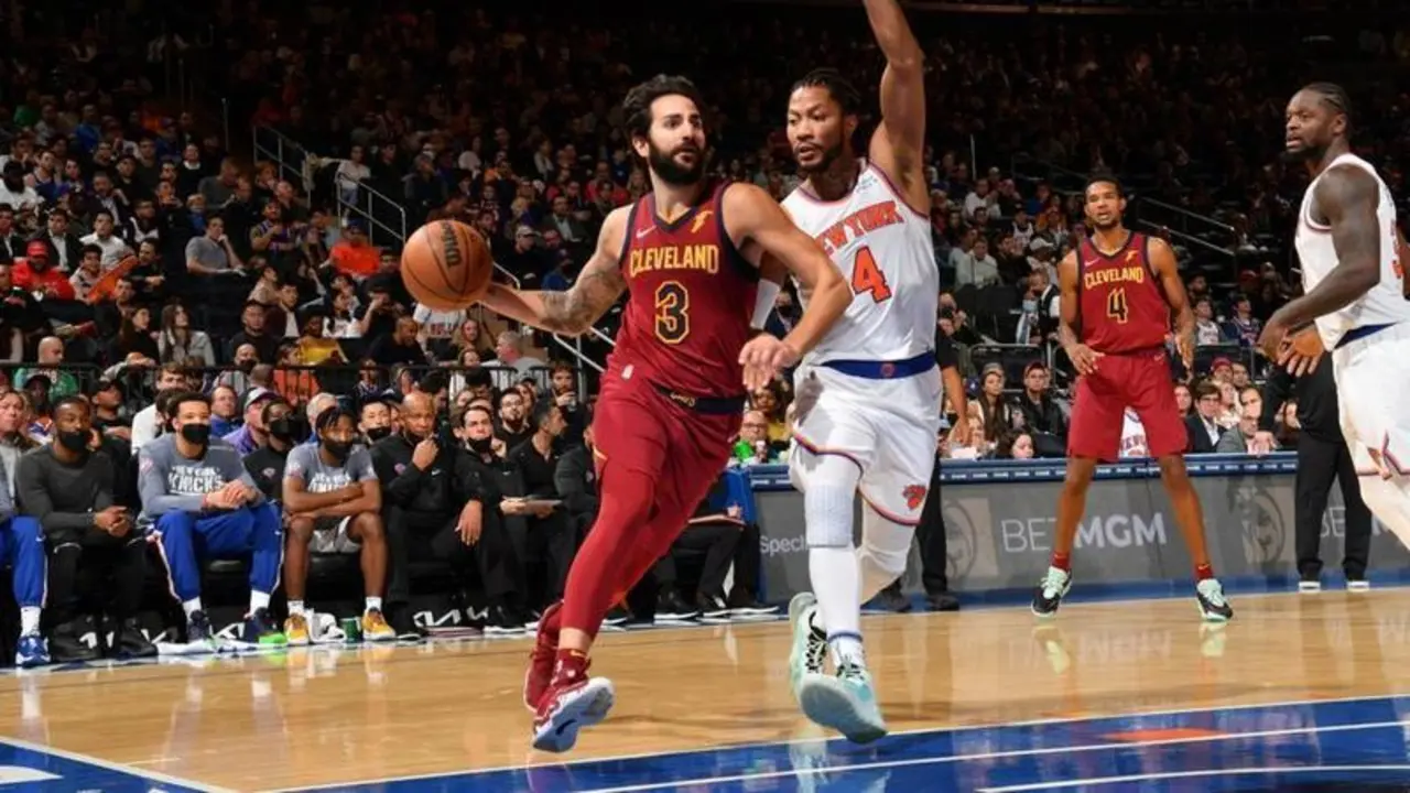 <p> Ricky Rubio ante los New York Knicks </p>