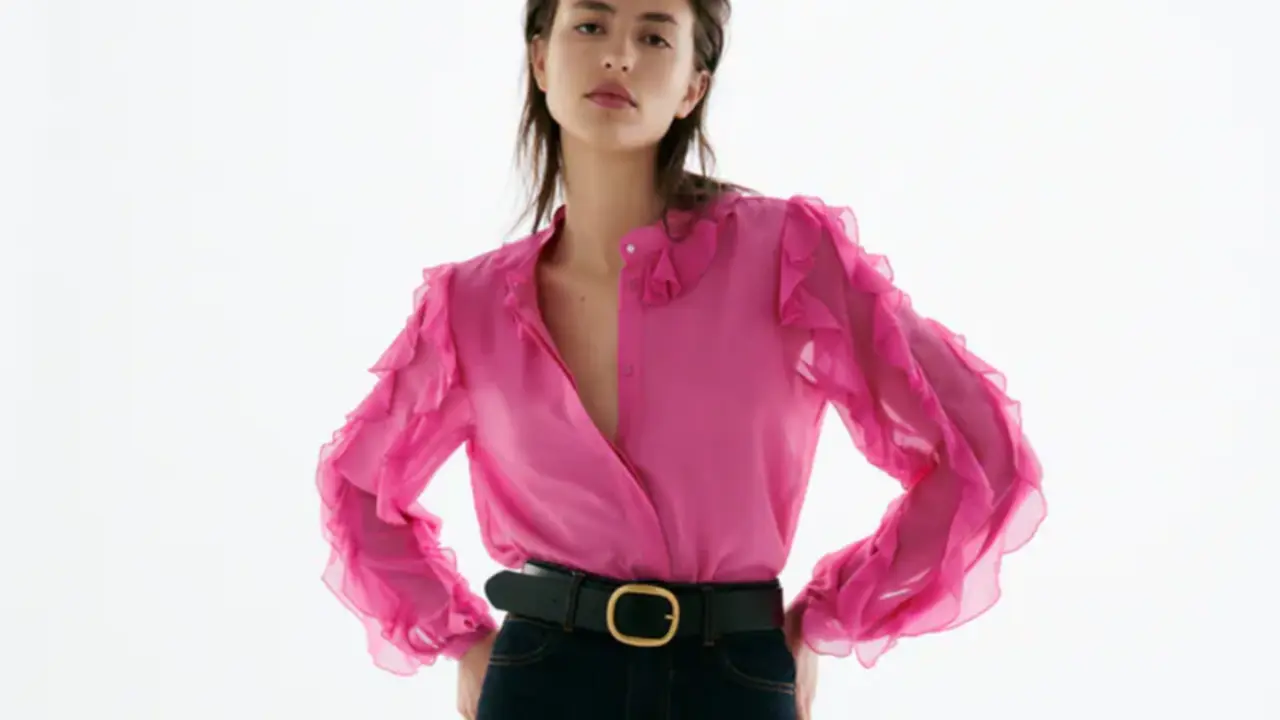 <p> Blusa con volantes </p>