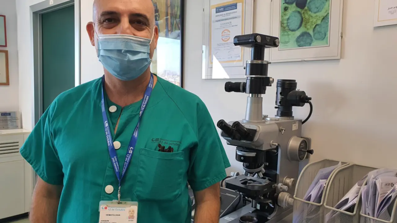 <p> Captura de Joaqu&iacute;n Mart&iacute;nez L&oacute;pez, jefe del Servicio de Hematolog&iacute;a del Hospital 12 de Octubre de Madrid - HOSPITAL 12 DE OCTUBRE </p>