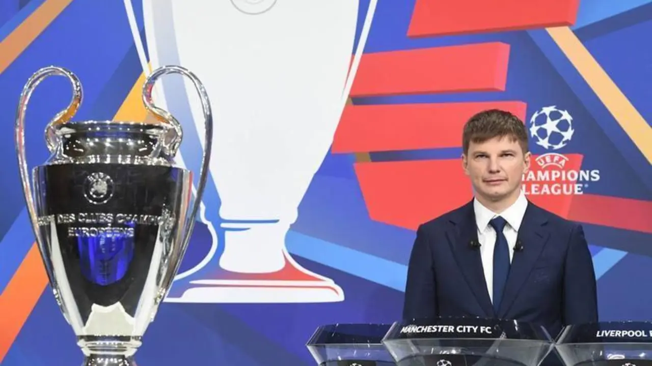 <p> Arshavin en el sorteo de Octavos de la UEFA Champions League </p>