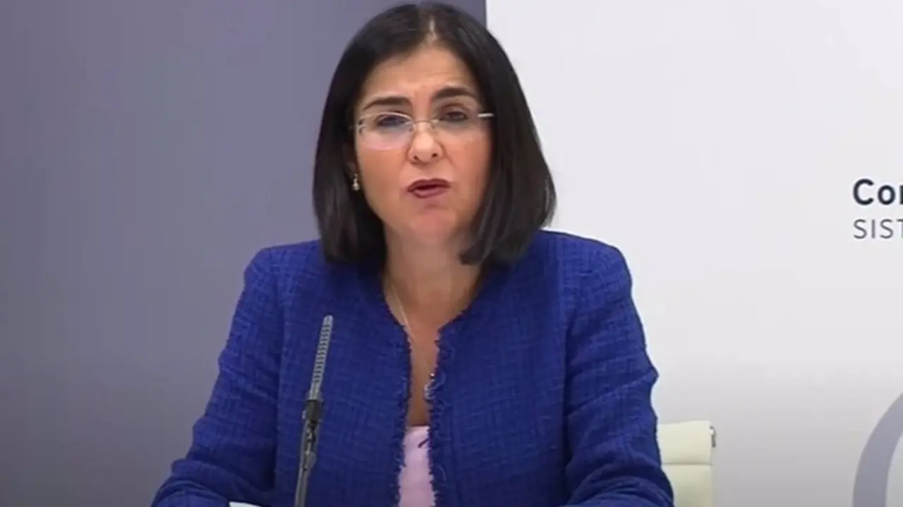 <p> La ministra de Sanidad, Carolina Darias, comparece en rueda de prensa tras el Consejo Interterritorial del Sistema Nacional de Salud (CISNS), a 29 de diciembre de 2021, en Madrid (Espa&ntilde;a). - MINISTERIO DE SANIDAD </p>