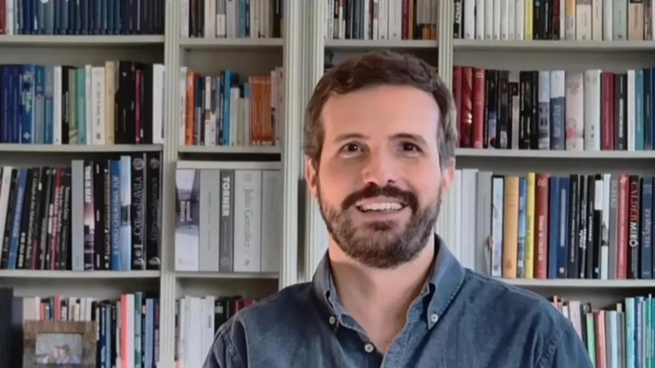 <p> El presidente del PP, Pablo Casado, interviene de manera telem&aacute;tica en la Convenci&oacute;n Intermunicial del PP de Castilla y Le&oacute;n </p>