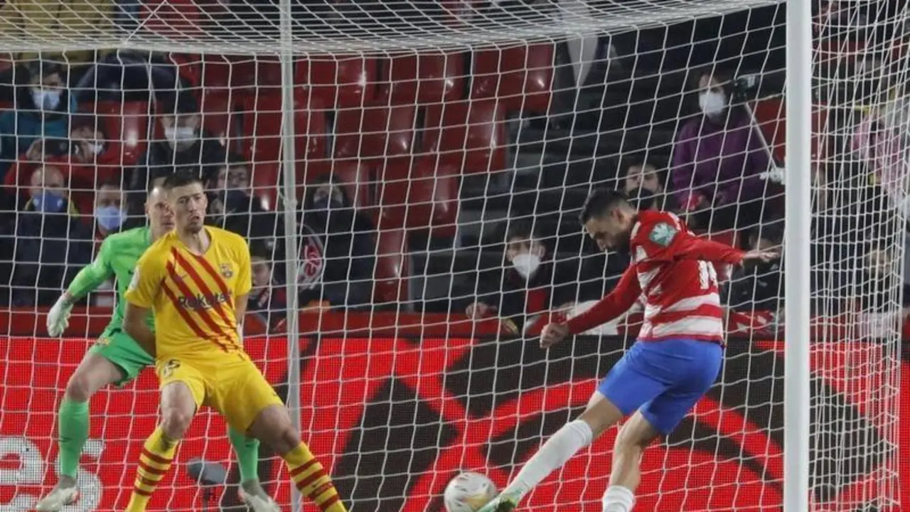 <p> El gol de Antonio Puertas para empatar ante el Barcelona </p>