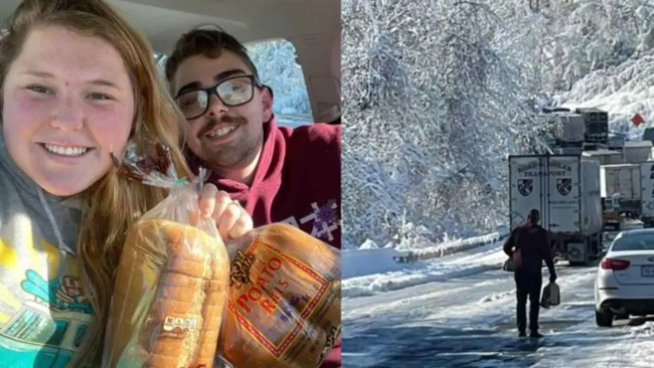 <p> una pareja solicita el reparto de suministros </p>