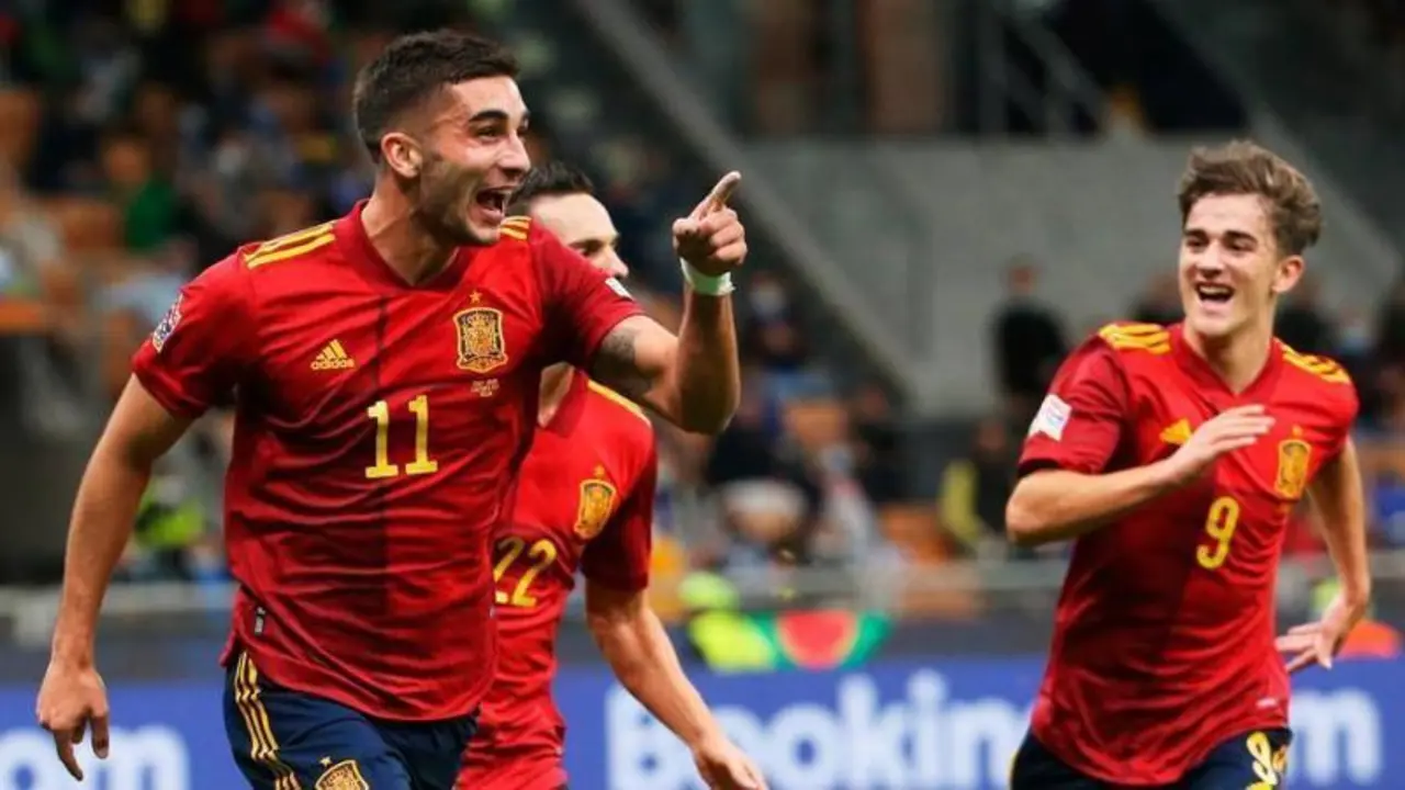 <p> Ferr&aacute;n Torres celebrando el segundo gol de la Selecci&oacute;n Espa&ntilde;ola ante Italia </p>