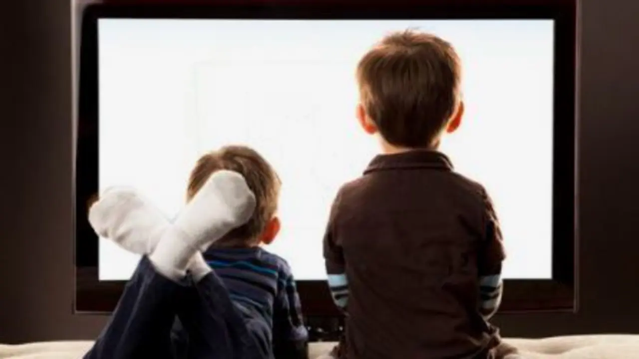 <p> ni&ntilde;os viendo la tv. imagen de pinterest </p>