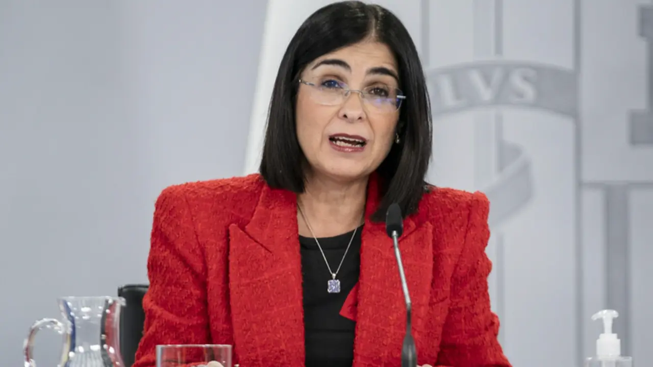 <p> La ministra de Sanidad, Carolina Darias, comparece despu&eacute;s del Consejo Interterritorial del Sistema Nacional de Salud, en Moncloa, a 19 de enero de 2022, en Madrid (Espa&ntilde;a). - A, P&eacute;rez Meca. POOL - Europa Press </p>