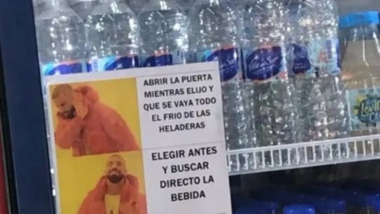 <p> quiosquero pone meme de drake en la nevera </p>