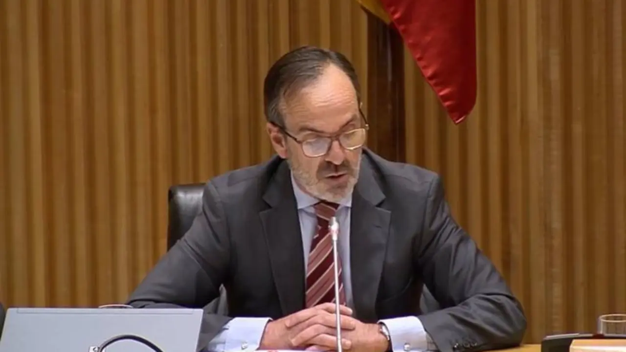 <p> El director general de FIAB, Mauricio Garc&iacute;a de Quevedo, durante su participaci&oacute;n en la Comisi&oacute;n de Agricultura en el Congreso de los Diputados </p>