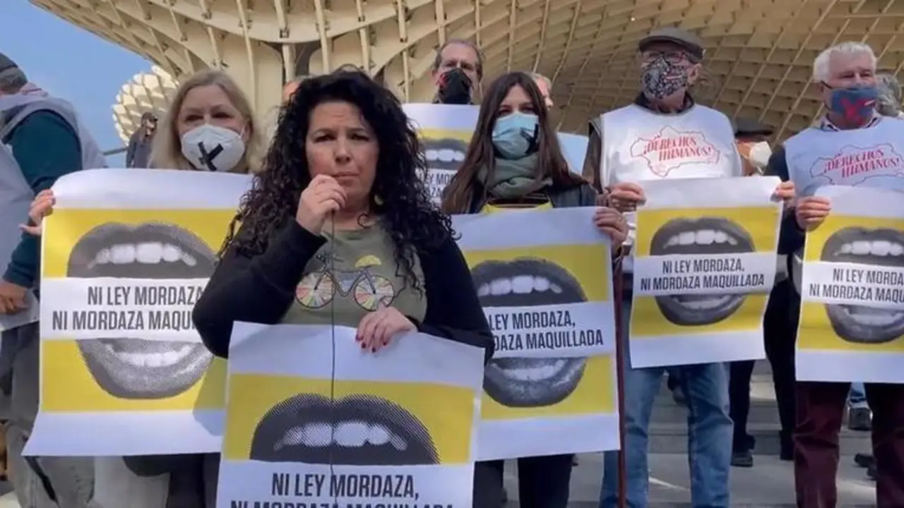 <p> Protestas contra la Ley Mordaza en Sevilla </p>
