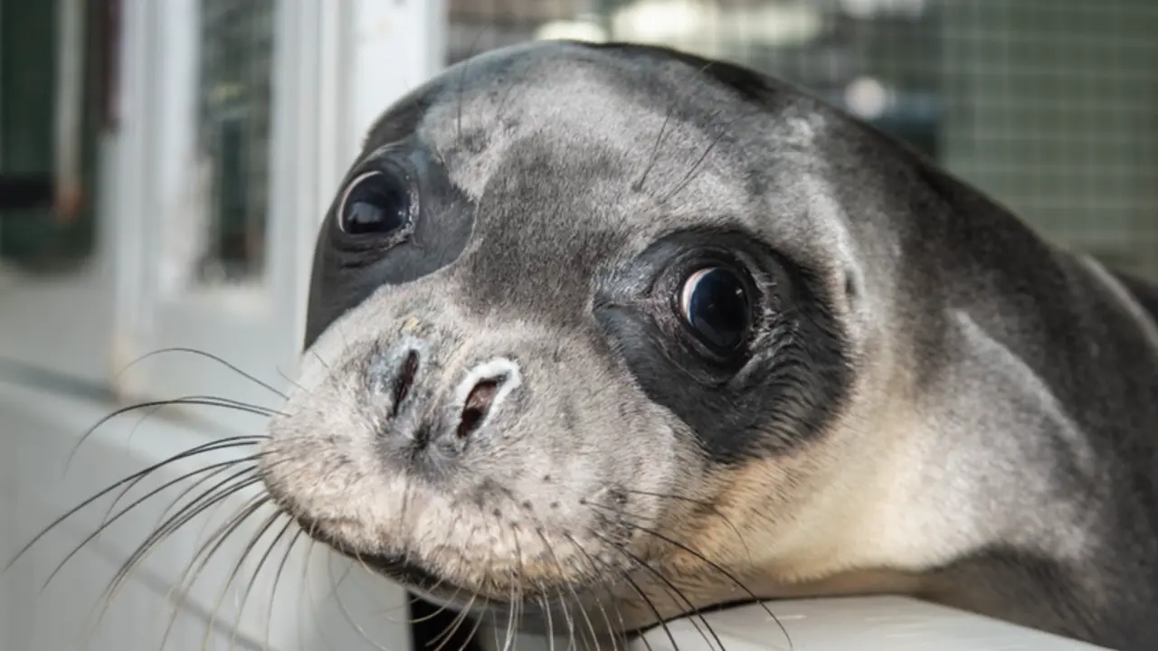 <p> Evi, la foca monje. - Monachus monachus. </p>