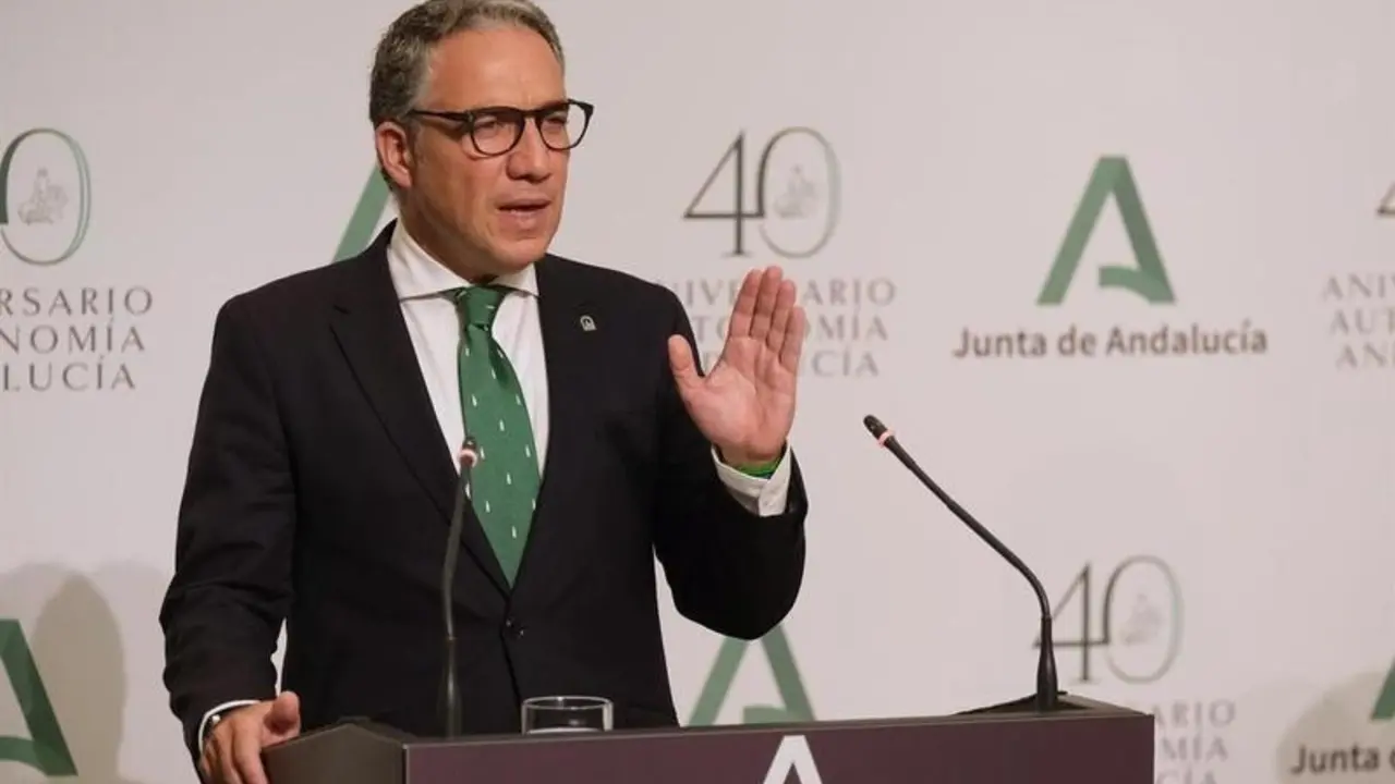 <p> El&iacute;as Bendodo, consejero de la Presidencia, Administraci&oacute;n P&uacute;blica e Interior y portavoz del Gobierno andaluz. EP </p>