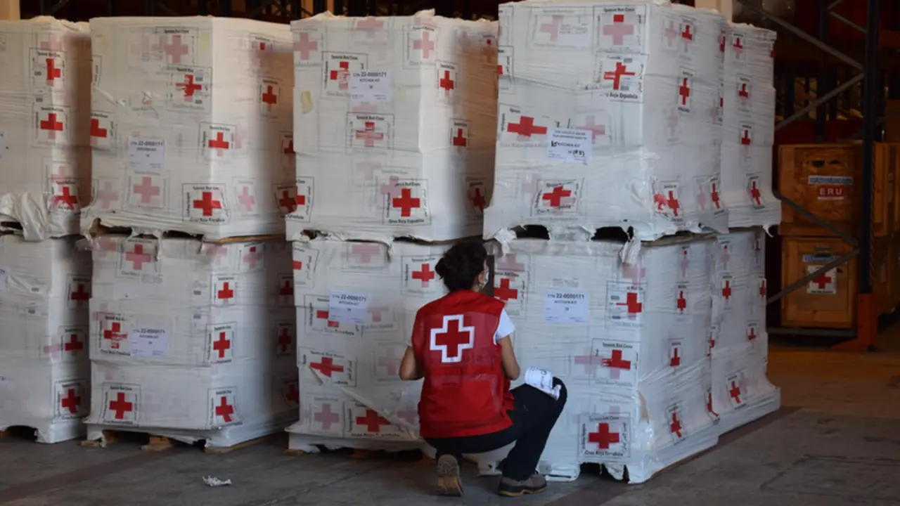 <p> Cruz Roja manda 13,7 toneladas de ayuda humanitaria desde su centro de Las Palmas de Gran Canaria - CEDIDO POR CRUZ ROJA </p>
