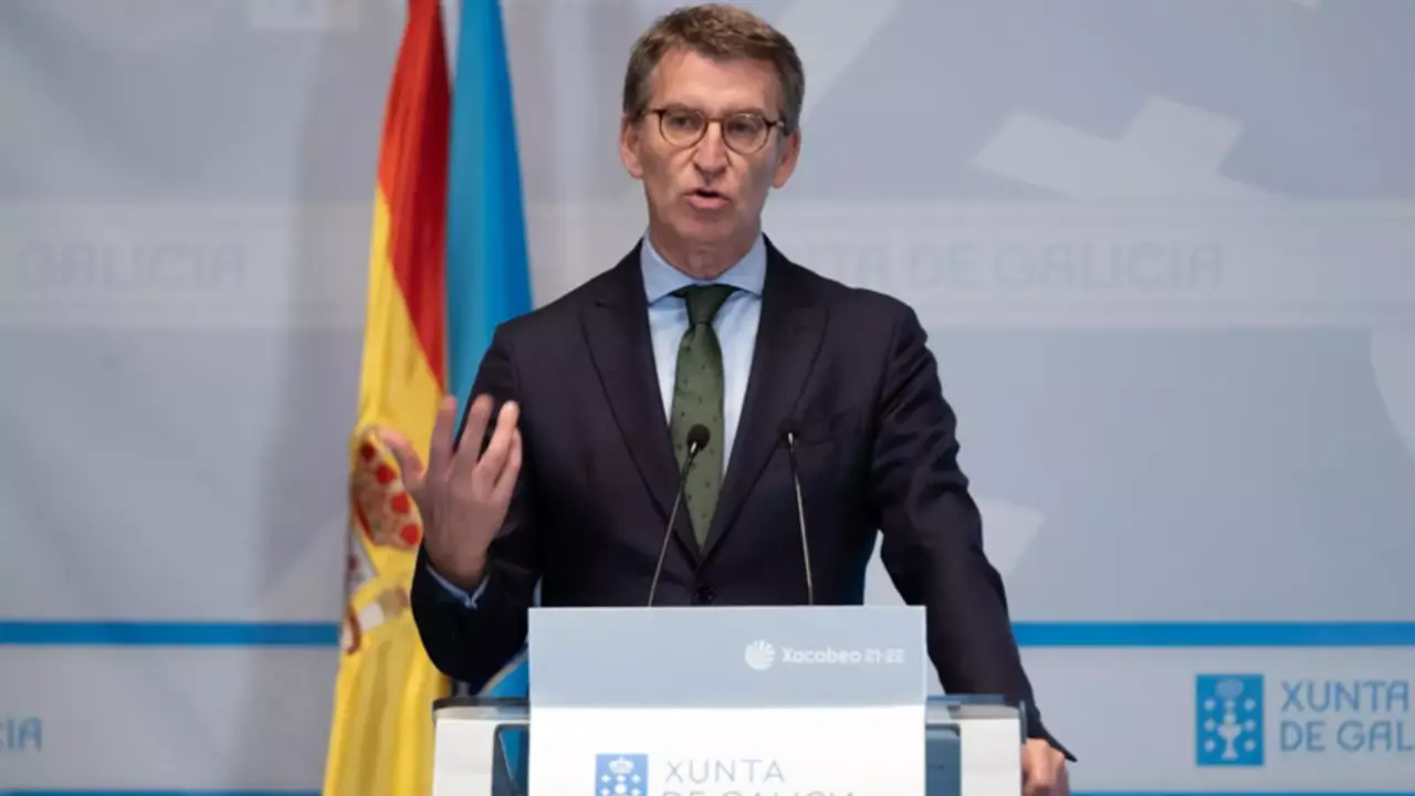 <p> Feij&oacute;o, en la rueda de prensa posterior al Consello de la Xunta. Fuente: Europa Press </p>
