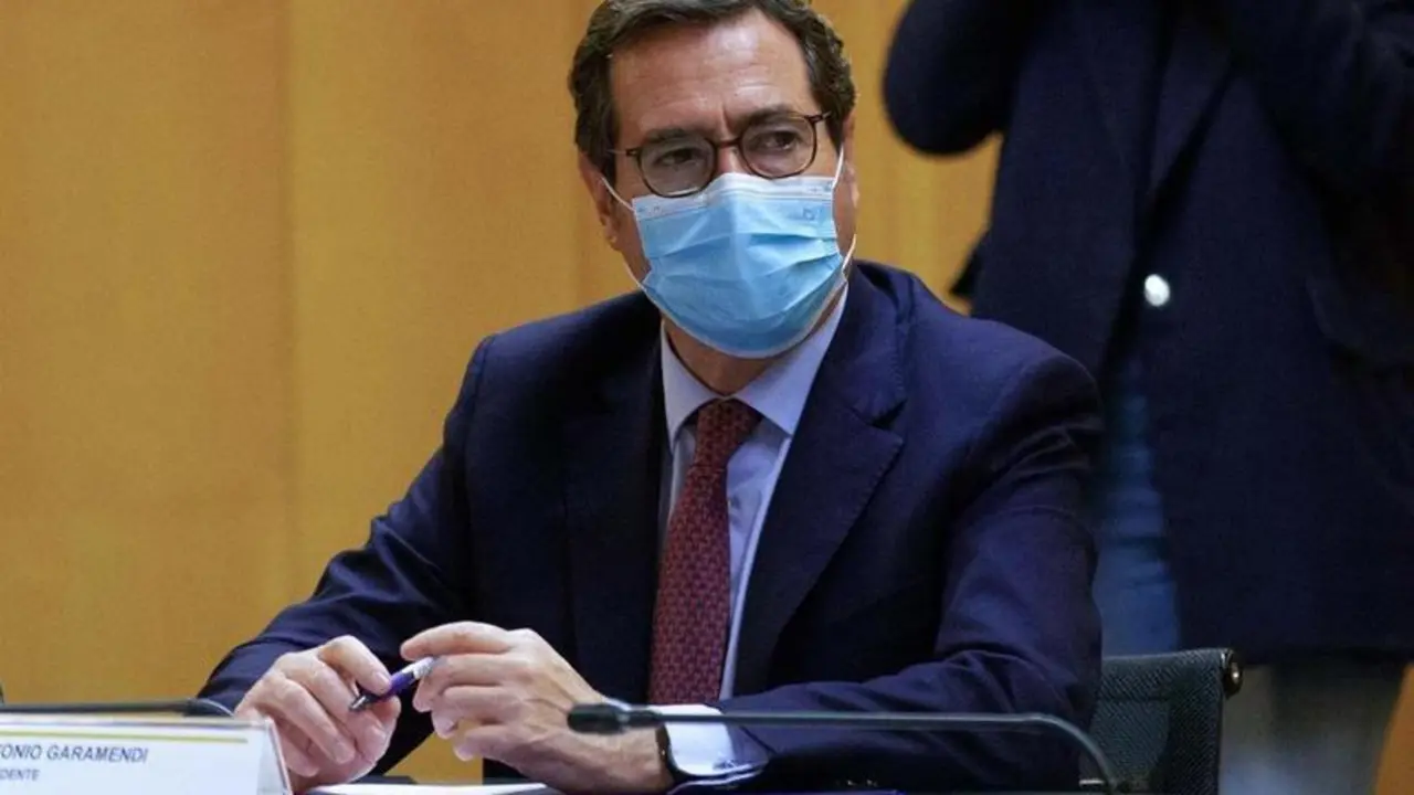 <p> El presidente de CEOE, Antonio Garamendi, en una imagen de archivo. - Isabel Infantes - Europa Press </p>