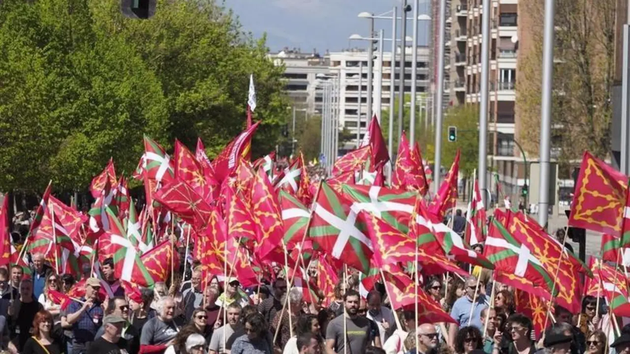 <p> Manifestaci&oacute;n en Pamplona por el Aberri Eguna 2022 </p>