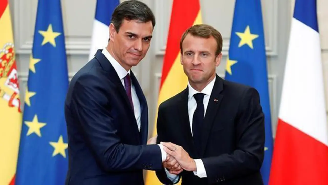<p> Pedro S&aacute;nchez junto a Emmanuel Macron </p>