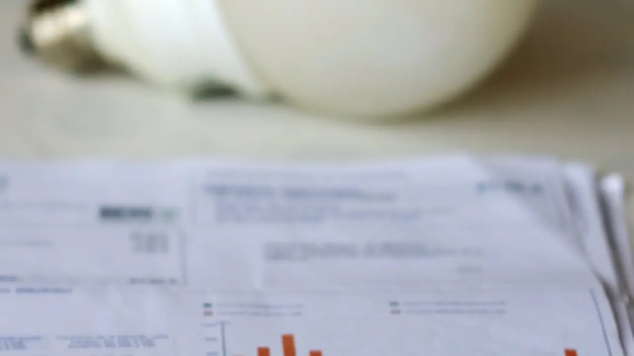 <p> Imagen de archivo de una factura de la luz y una bombilla </p>