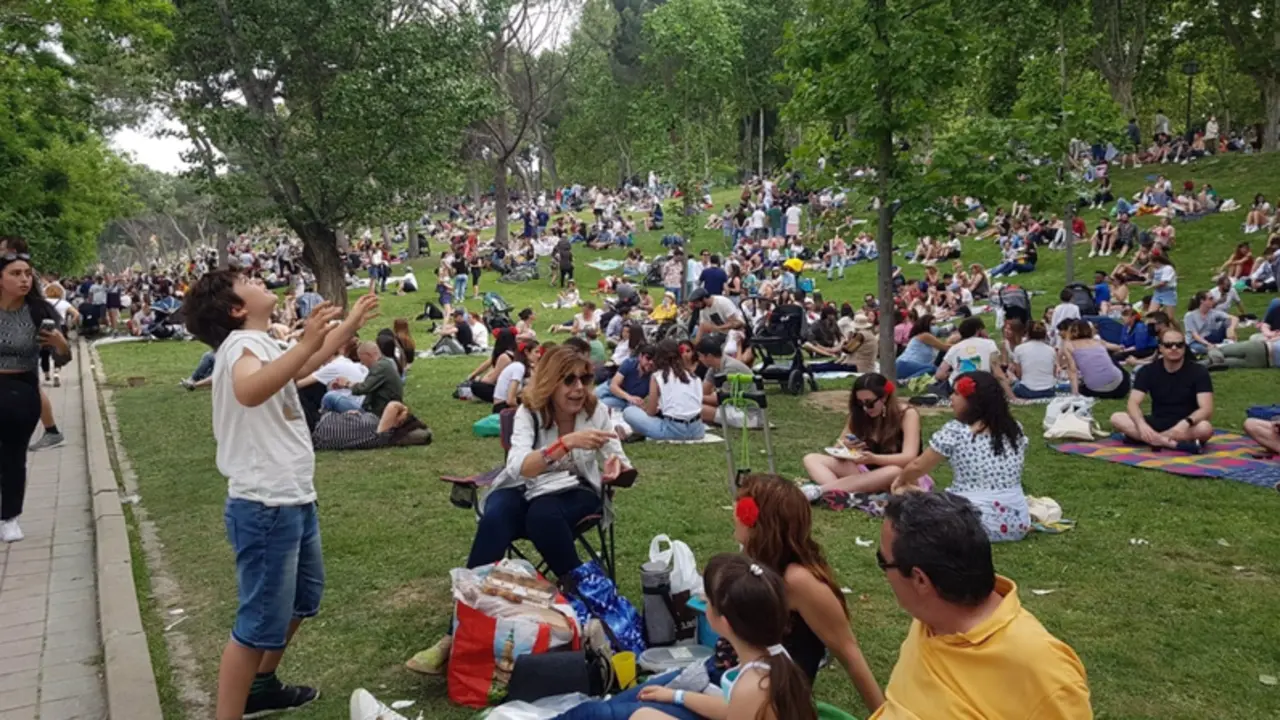 <p> Pradera de San Isidro el 15 de mayo. - EUROPA PRESS </p>