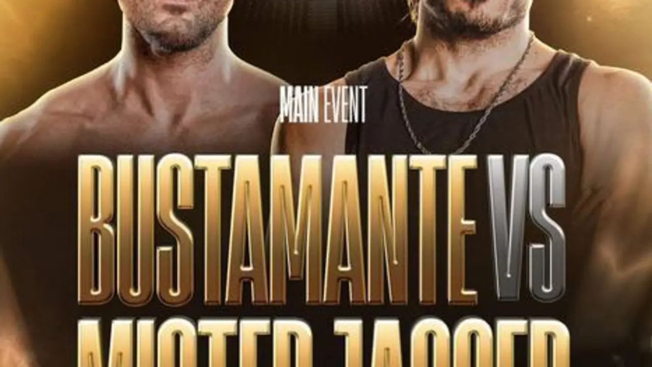 <p> Cartel del combate entre David Bustamante y Mister Jagger </p>