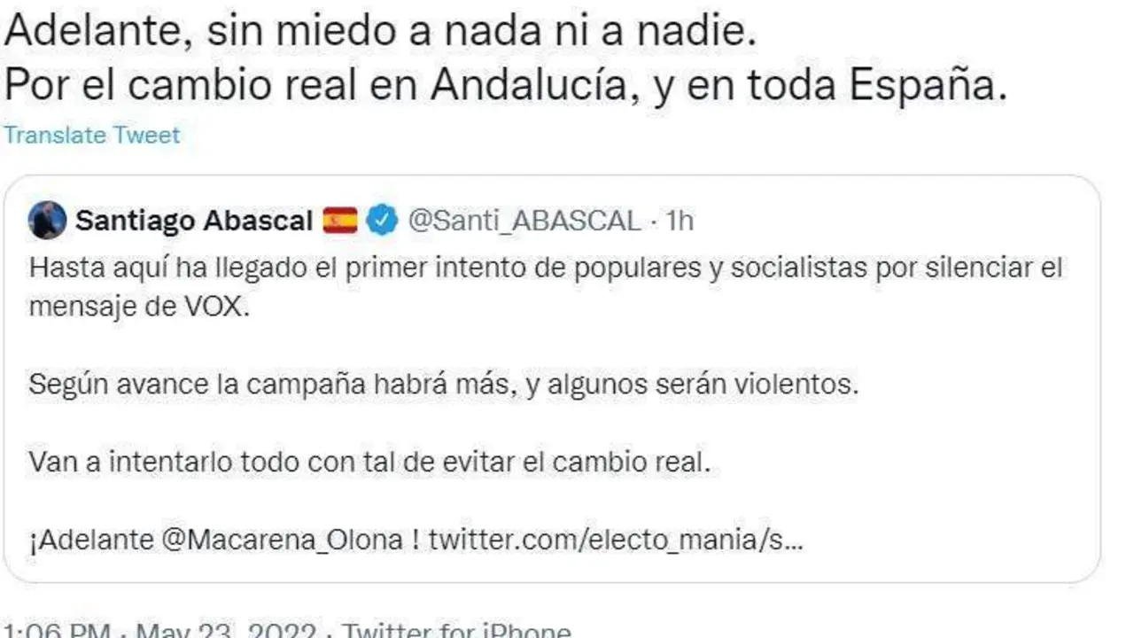 <p> Reacci&oacute;n de la candidata tras transcender la noticia - Captura de un tweet </p>