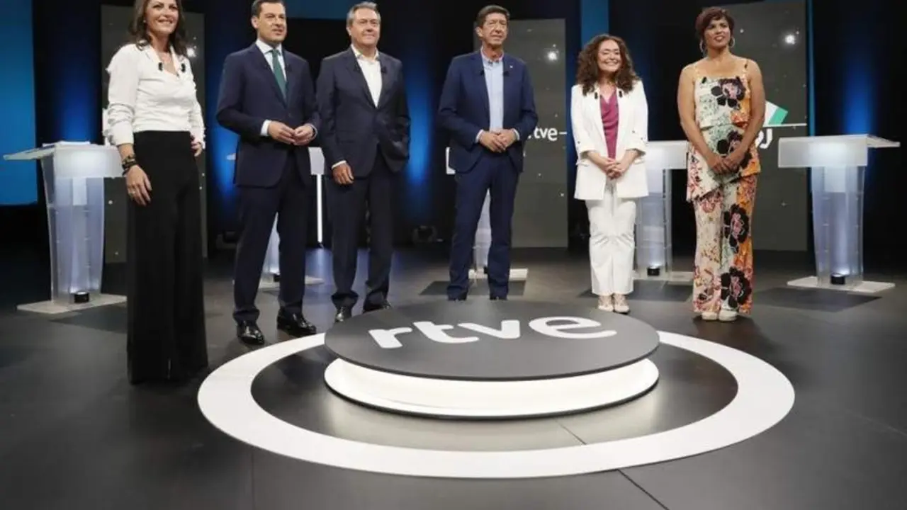 <p> Los seis candidatos a la Presidencia de la Junta de Andaluc&iacute;a en el debate de RTVE - RTVE </p>