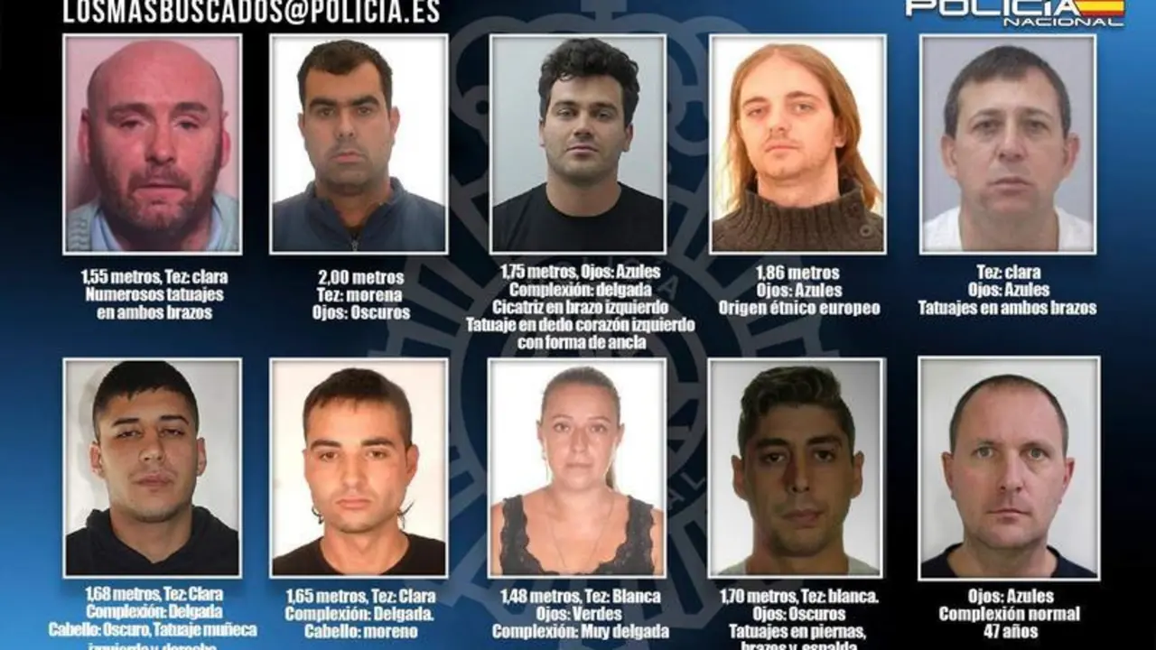 <p> Los 10 fugitivos que la Polic&iacute;a Nacional sospecha que est&aacute;n en Espa&ntilde;a y sobre los que ha pedido a la ciudadan&iacute;a que avise si los detectan.<br>POLICIA NACIONAL /EFE </p>