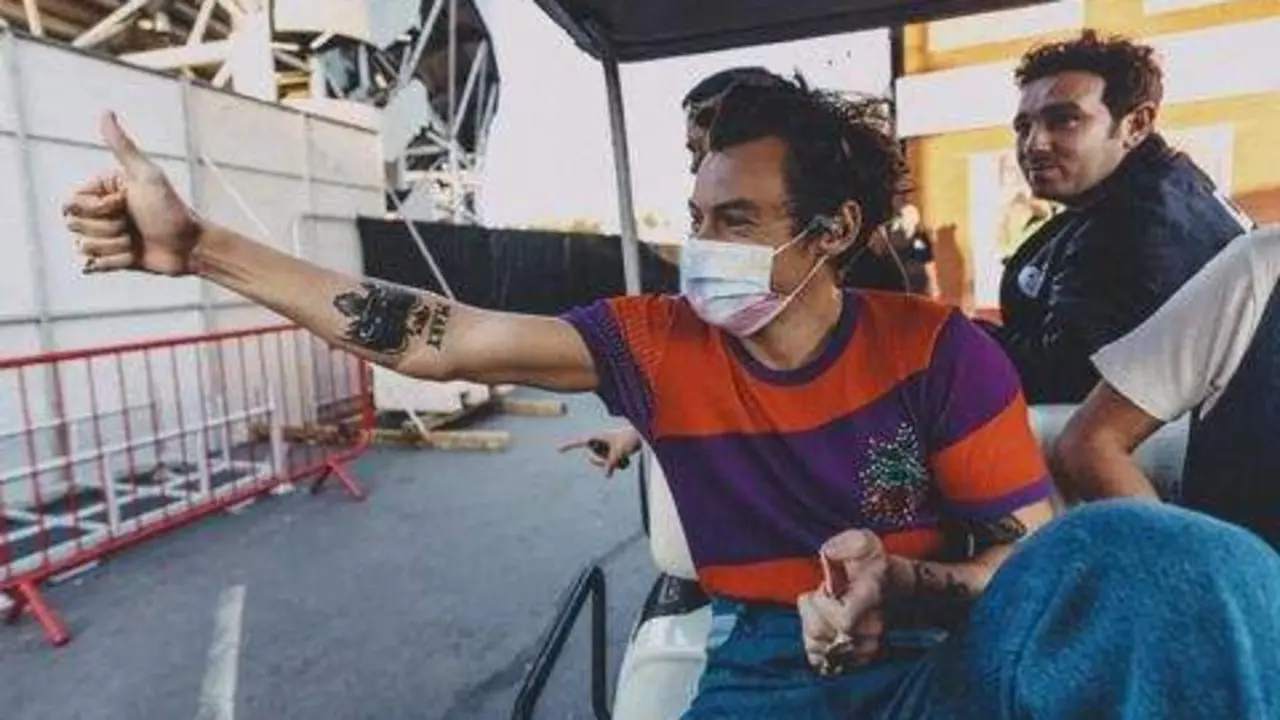 <p> Harry Styles en Manchester </p>