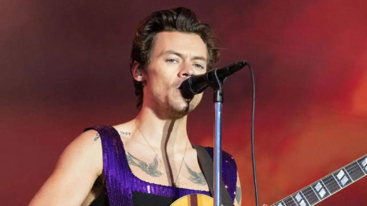 <p> Harry Styles en concierto </p>